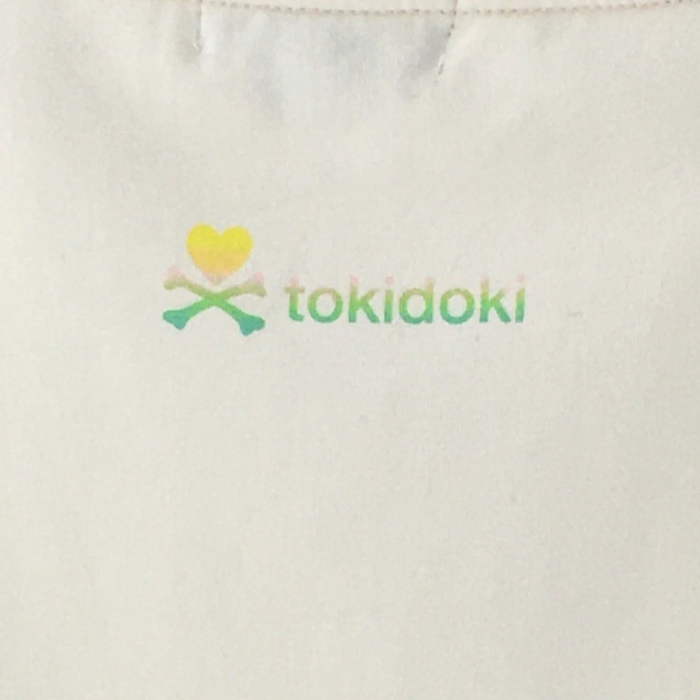 Tokidoki Women Sweatshirt Tokimeki Unicorno Cropped Drawstring Ivory Sz 3XL - Picture 8 of 11
